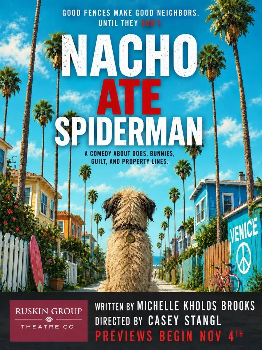 Poster for the Ruskin Group Theatre production Nacho Ate Spiderman